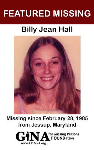 Featured Missing - Billy Jean Hall